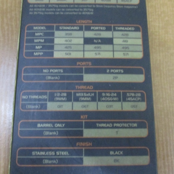 StormLake Replacement Barrel S&W M&P 45ACP, 5.3" .578-28 Stainless PN 34123 - Picture 12 of 14